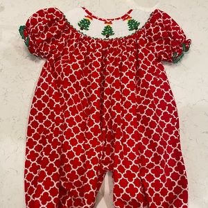 Smocked Christmas Onesie 18mo